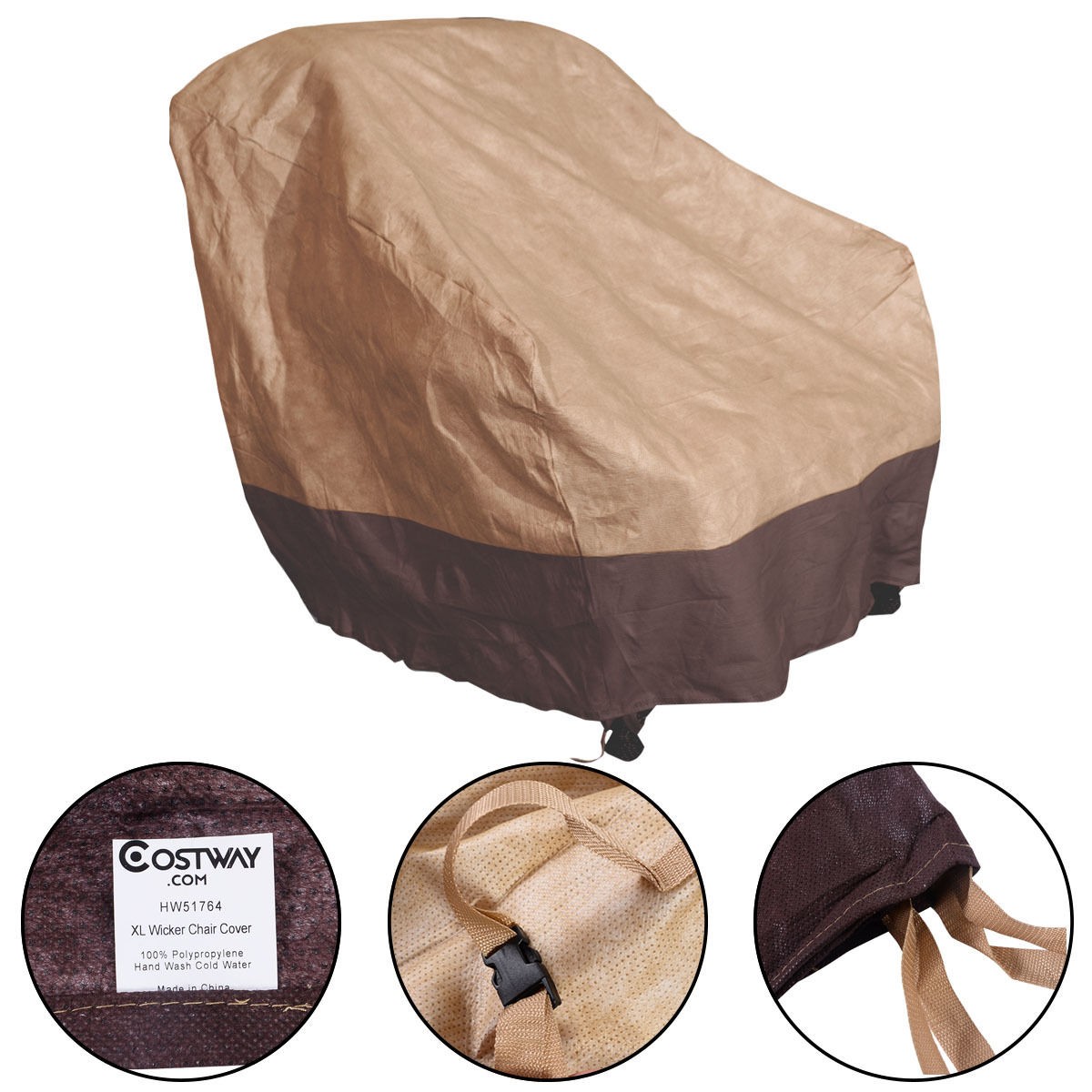 Waterproof Outdoor High Back Patio Rattan Chair Seat Furniture Cover