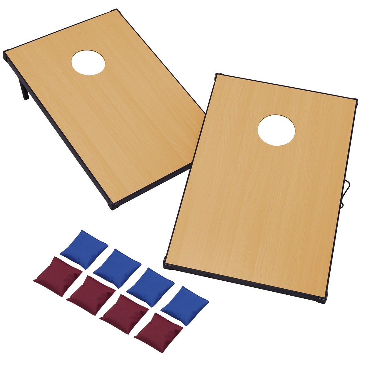 New 47 Folden Wooden Bean Bag Toss Cornhole Game Set Of 2 Boards