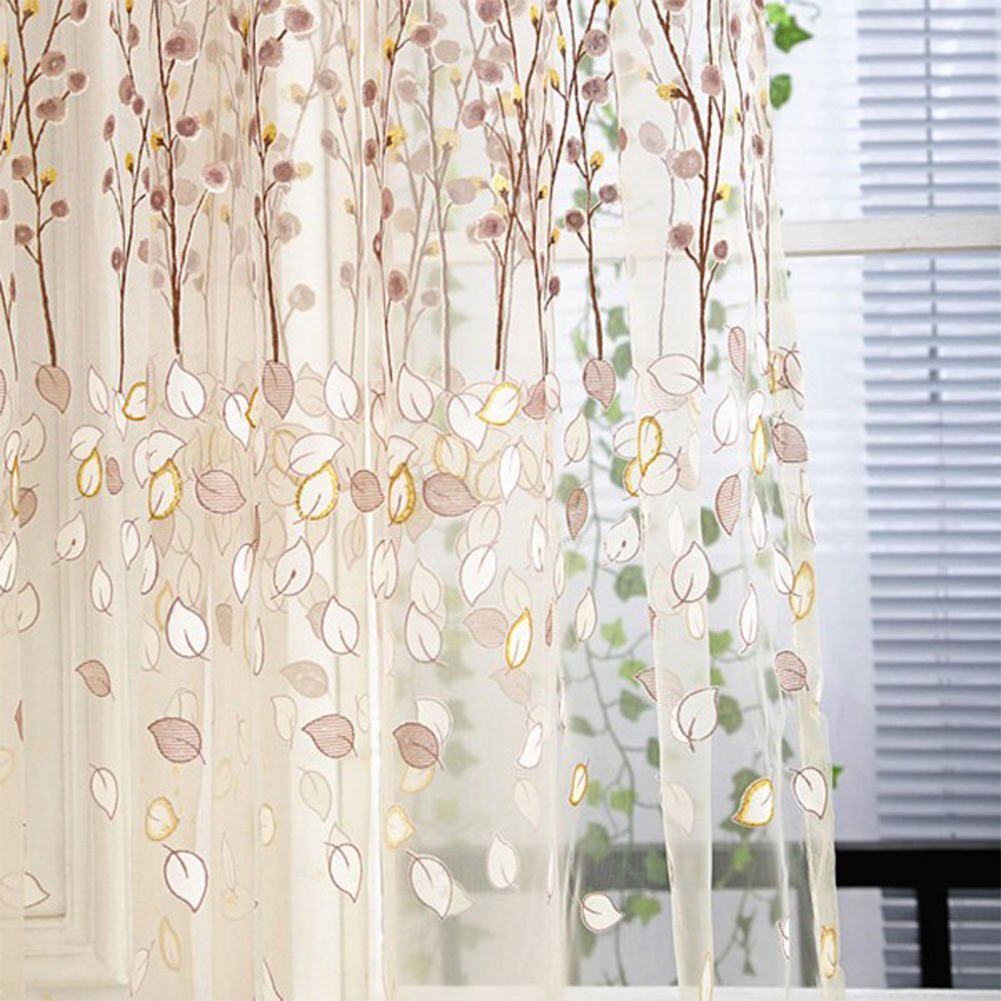 Room Window Voile Screening Curtains Sheer Panel Winter Sweet Pattern 100*200CM