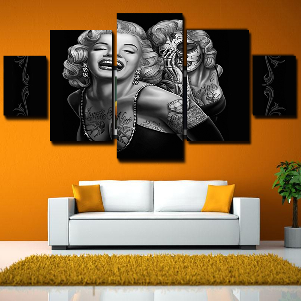 5pcs/set Modern Marilyn Monroe Painting Home Canvas Art Picture Print Wall Decor 