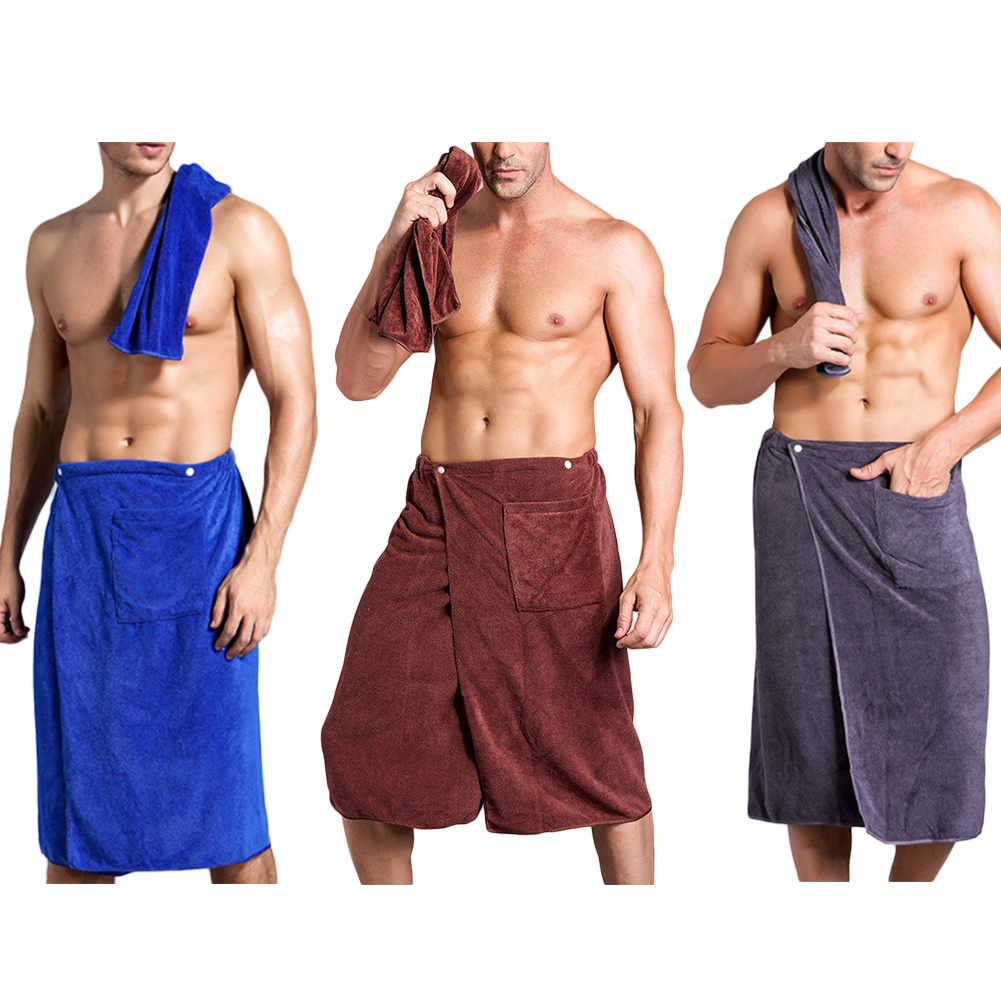 Details About Men Spa Shower Towel Bath Wrap Skirt Microfiber Blanket Swimming Beach Towel Us